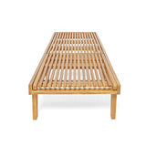 LUMISOL Outdoor Chaise Lounge Chair, Acacia Wood Frame Sunbathing Pool Lounger with 5-Position Adjustable Backrest, Patio Portable Reclining Lounger Chair for Deck, Poolside, Yard, Teak