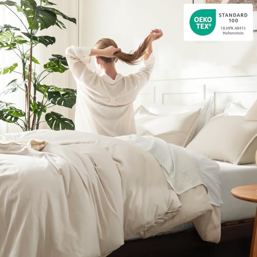 Litanika Full Size Comforter Sets Beige, 3 Pieces Lightweight Bedding Comforter Sets, Down Alternative Comforter Fluffy Bed Set Gift Choice Litanika