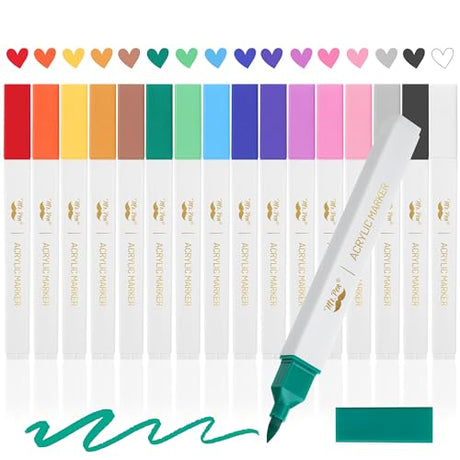 Mr. Pen- Acrylic Paint Markers Brush Tip, 16 pcs, Vibrant Color, Acrylic Paint Pens, Paint Marker, Paint Pens Acrylic Markers Paint Pens, Acrylic Paint Markers Set, Acrylic Brush Markers Mr. Pen
