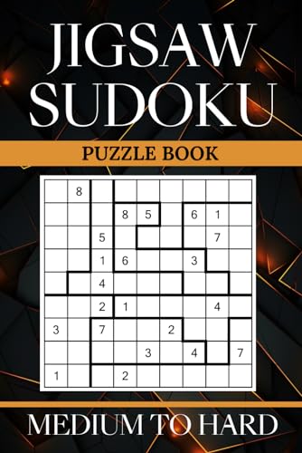 Jigsaw Sudoku Puzzle Book: 200 Medium to Hard Irregular Sudoku Puzzles with Solutions | Large Print Jigsaw Sudoku, only 2 Puzzles per Page | Challenge your Mind with Sudoku Variants