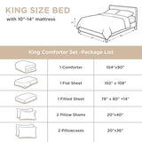 Andency King Size Comforter Set - 7 Pieces Bed in a Bag King Bedding Comforter Sets Oatmeal, Winter Solid Soft Lightweight Comforter with Fitted Sheets, Flat Sheets, Pillowcases & Shams Andency