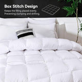 LESNNCIER Goose Feather Down Fiber Comforter King Size, Ultra Soft Medium Warm Duvet Insert, All Season Luxury Hotel Bedding Comforters with Corner Tabs(White,106x90) LESNNCIER