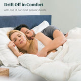 Ltinhome Feathers & Down Comforter, Organic Duvet Insert, 100% Cotton Shell, Ethically-sourced Feathers and Down Filler, All Season Warm, King Size, White Ltinhome