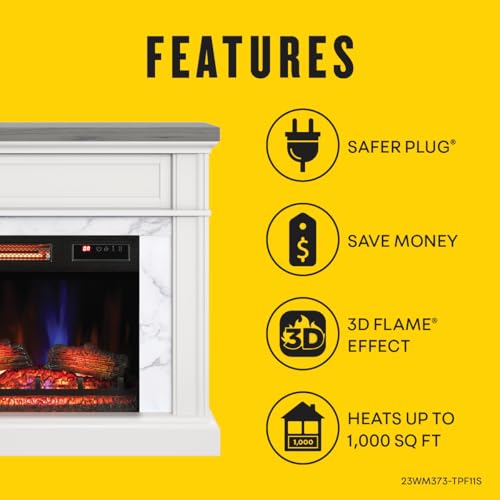 duraflame® Wall Mantel Electric Fireplace, Bright White Duraflame