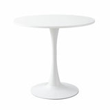 Generic Round Dining Table, Modern Dining Table, 24 Inch Kitchen Dining Table for 2-4 People, Casual Coffee Table with Pedestal for Small Space, Dining Room, Living Room and Cafe, White Generic