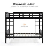 VINGLI Solid Wood Bunk Bed Twin Over Twin, Bunk Beds with Storage Underneath for Kids and Adults with LED Lights/USB Port Charging Station/Extra 15 inches Tall Guardrail,Black VINGLI