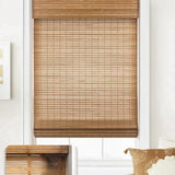 Cordless Natural Woven Wooden Curtains, Cordless Blackout Bamboo Roman Blinds, Natural Woven Wooden Curtains, Lined Bamboo Window Blinds with Excellent Privacy 40 1/2" W x 60" H WoodArtSupply