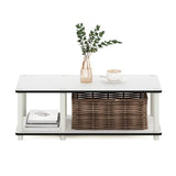 Furinno Just No Tools Mid TV Stand, White w/White Tube Furinno