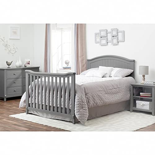 Sorelle Furniture Fairview Crib, Classic 4-in-1 Convertible Crib, Made of Wood, Non-Toxic Finish, Wooden Baby Bed, Toddler Bed, Child’s Daybed and Full-Size Bed, Nursery Furniture -Gray Sorelle