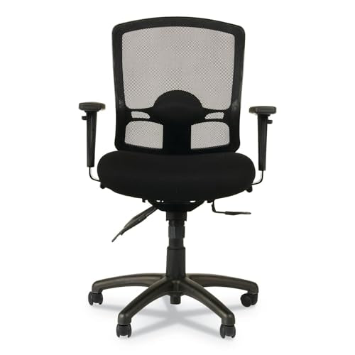 Alera Etros Series Petite Mid-Back Multifunction Mesh Chair, Black Alera