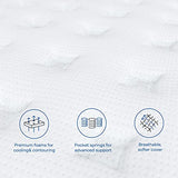 Coolvie California King Mattress in a box, Medium Firm 12 Inch Hybrid Cal King Mattress with Pocket Spring, Pressure Relief, Cooling, Personalized Support for Heavy People, CertiPUR-US® Certified Foam Coolvie