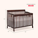 Dream On Me Ashton 5-in-1 Convertible Crib in Espresso, Greenguard Gold Certified , 50x36x44 Inch (Pack of 1)