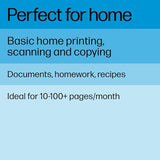 HP DeskJet 2755e Wireless Color inkjet-printer, Print, scan, copy, Easy setup, Mobile printing, Best-for home, 3 months of Instant Ink included,white HP