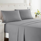 Clara Clark Bed Sheets, Premier 1800 Series Bed Sheet Set, Deep Pocket, Wrinkle, Fade, Stain Resistant, Luxury Soft Bedding Sheets & Pillowcases, Queen, Frost Grey Clara Clark