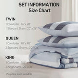 Regency Heights Twin Size Comforter Set 2 Pieces, Navy Blue Modern Striped Bedding Set for All Season, Soft, Lightweight, Reversible Bed Set with Comforter & Sham Regency Heights