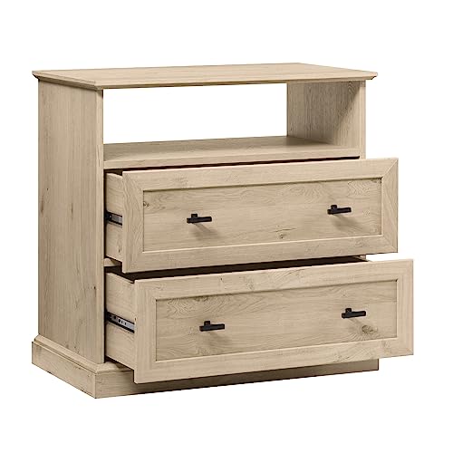 Walker Edison Traditional Classic 2-Drawer Nightstand Bedroom End Side Living Room Storage Small Table, White Oak Walker Edison