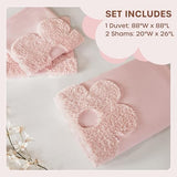 Intelligent Design Kids Queen Duvet Cover Set for Girls, Tufted Chenille Floral Duvet Set Queen, Lightweight Polka Dot Duvet Reversible Bedding Cover, Sham, Pillow, Gracie, Full/Queen Pink 3 Piece Intelligent Design