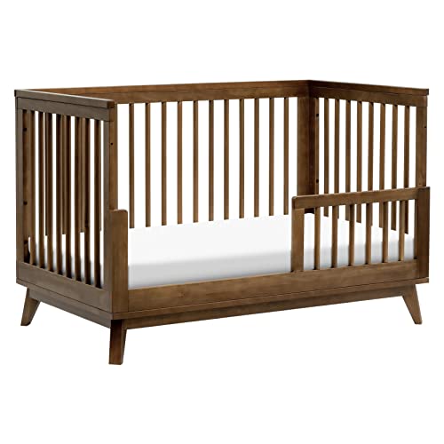 Babyletto Scoot 3-in-1 Convertible Crib with Toddler Bed Conversion Kit in Natural Walnut, Greenguard Gold Certified - WoodArtSupply