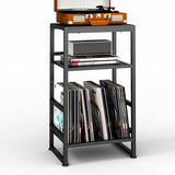 ZEXVIDA Record Player Stand,3-Tier Record Player Table with U-Shaped Vinyl Storage Up to 120 Albums,28" H End Table Turntable Stand with Storage,Record Table Vinyl for Living Room Bedroom ZEXVIDA
