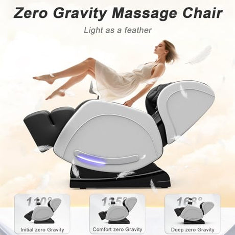 Megashock SL Track 2026 Massage Chair Full Body, Zero Gravity Massage Chair with Back Heat, 12 Fixed Rollers, Foot Massage, Airbag Massage and Bluetooth Speaker for Home and Office Megashock