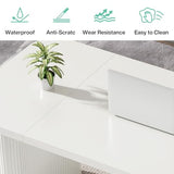 Tribesigns 5 ft Conference Table, Modern Rectangular Meeting Seminar Table with Double Pedestal, 62-Inch Large Boardroom Table for Office (White) Tribesigns