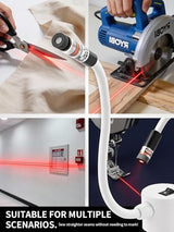 Magnetic Positioning Quilting Light for Sewing Machine Laser Miter Saw Seam Accessories Guide Stitch Straight Line Red with Accurate Alignment Sticker Heat Press Marking System Lazer (Crosslight-USB) ADGHK