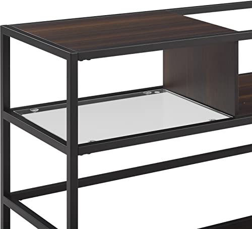 Crosley Furniture Provo Console Record Player Stand with Storage for Vinyl Records, Matte Black/Brown Crosley Furniture