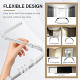 Room Divider Curtains Ceiling Track Sets Blackout Curtain Flexible Bendable Tracks for Patio Sliding Glass Door Bedroom Privacy Partition Separator, 1 Panel Black Drape and White Rail, W72 x L72 in Curtainsart