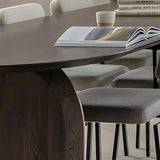 LAKIQ Oval Solid Wood Dining Table Farmhouse Wooden Meeting Room Conference Table Rectangle Office Writing Desk - Table Only - Without Chairs (Natural, 63" L x 31.5" W x 29.5" H) LAKIQ