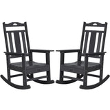 nalone Outdoor Rocking Chairs Set of 2, HDPE All Weather Resistant Rocking Chair for Porch, Oversized Patio Rocker Chair for Adult, Outdoor Rockers for Garden Lawn nalone