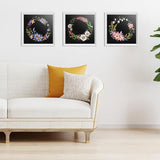 ERKOON 3 Sets Embroidery Kit, Floral Cross Stitch Set for Include Embroidery Cloth Hoops Threads for Craft Lover Hand Stitch (Garlands)