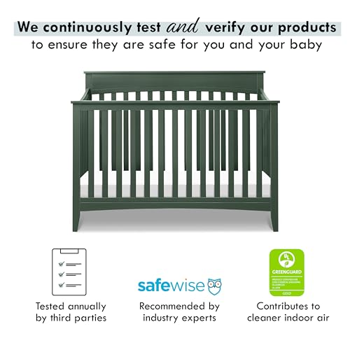 DaVinci Grove 4-in-1 Convertible Crib in Forest Green, Greenguard Gold Certified DaVinci