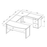 Realspace® Broadstreet 65" W U-Shaped Executive Desk, Walnut Realspace