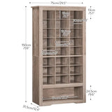 HOOBRO Tall Shoe Cabinet, 9 Tier Shoe Storage Cabinet, Freestanding Wooden Shoe Cabinet Organizer with 24 Cubbies and 3 Hooks, for Entryway, Closet, Living Room, Greige BG24SC01 HOOBRO