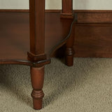 Touch of Class Sarantino Wooden Console Table - Natural Cherry with Aged Gold Details - Traditional Decorative Regal Furniture - Half Circle Moon Shape - Elegant Display for Entryway Room Touch of Class
