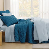 Litanika King Size Quilt Bedding Set - Teal Lightweight Comforter Bedspreads & Coverlets Turquoise - Bedding Cover Bed Decor All Season - 3 Pieces (1 Quilt, 2 Pillowcases)