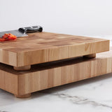 Personalization Universe Laurel Wreath Personalized Butcher Block Cutting Board, Custom Engraved Wood Cutting Board for Kitchen, Wedding Gift, Housewarming 12x12x1.25" - Made in USA Personalization Universe