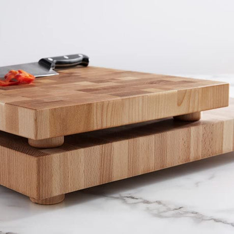Personalization Universe Laurel Wreath Personalized Butcher Block Cutting Board, Custom Engraved Wood Cutting Board for Kitchen, Wedding Gift, Housewarming 12x12x1.25" - Made in USA Personalization Universe