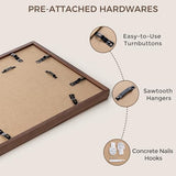 11x14 Picture Frame, USA-Sourced Natural Walnut Wood Photo Frame with Tempered Glass, Handcrafted Rounded Corner 11 x 14 Wooden Frame Matted to 8x10 Photos, Wall or Tabletop Display FLYJOE