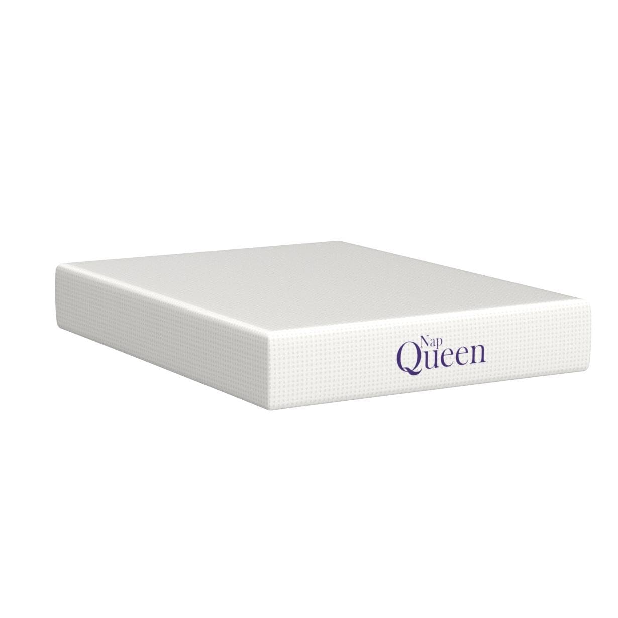 NapQueen 12 Inch Queen Size Mattress, Bamboo Charcoal Memory Foam Mattress, Bed in a Box,White