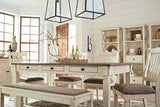 Signature Design by Ashley Bolanburg Farmhouse Rectangular Dining Table, 3 Drawers On Each Side, Seats 6, Wood, 71.88" W x 39.88" D x 31.13" H, Whitewash Signature Design by Ashley