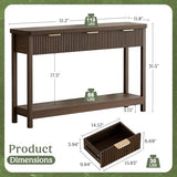 Lulive 51" Fluted Console Table for Entryway, Entryway Table with 3 Wooden Drawers, Farmhouse Behind Sofa Table for Living Room, Hallway, Couch, Foyer Lulive