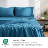 ILVOE King Size Sheet Set, King Size Bed Sheets 4 Pieces, Breathable and Soft Hotel Style Sheets Set, Microfiber Sheets with Deep Pockets, Easy Care, Peacock Blue ILVOE
