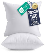 Utopia Bedding 28x28 Pillow Inserts, Set of 2, White – Indoor Decorative Throw Pillows for Bed, Sofa & Couch – Soft, Supportive & Fluffy Cushion Inserts Utopia Bedding