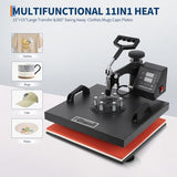 12 in 1 Heat Press Machine 15x15 Pro 30 oz Tumbler Attachment, 360° Swing Away | Industrial Quality Sublimation Press for T-Shirts, Tumblers, Mugs, Hats & Plates GarveeHome