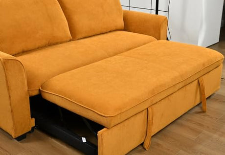 Siutco Product Name 78 Inch 3 in 1 Convertible Sleeper Sofa Bed, Modern Fabric Loveseat Futon Sofa Couch w/Pullout Bed, Small Love Seat Lounge Sofa w/Reclining Backrest, Furniture for Living Room(Oran Siutco