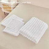 ANGIYUIN 3 Pieces White Duvet Cover Sets Twin Faux Fur Fluffy Bedding Cover Sets for Kids Girls Teens Soft Fuzzy Comforter Cover Sets for All Season(White Twin) ANGIYUIN