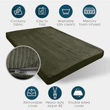 Foamma Memory Foam Futon Mattress, Double-Sided Foldout Couch Futon Mattress - Queen (Deep Forest) - Comfortable and Heavy Duty Sofa Bed, Thick Corded Cushion for All (Frame NOT Included) Foamma