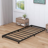 Nailsong 3 Inch Twin Bed Frames Low Profile, Twin Platform Bed Frame No Box Spring Needed, Heavy Duty Metal, Easy Assembly, Black Nailsong
