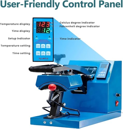 Simple Deluxe Hat Heat Press Machine for Caps, Curved 3.2" x 5.5" Plate, LED Digital Temperature Control 32°F–570°F with Memory Mode, Ideal for Logo, Name and Patch Transfers on Various Caps Simple Deluxe